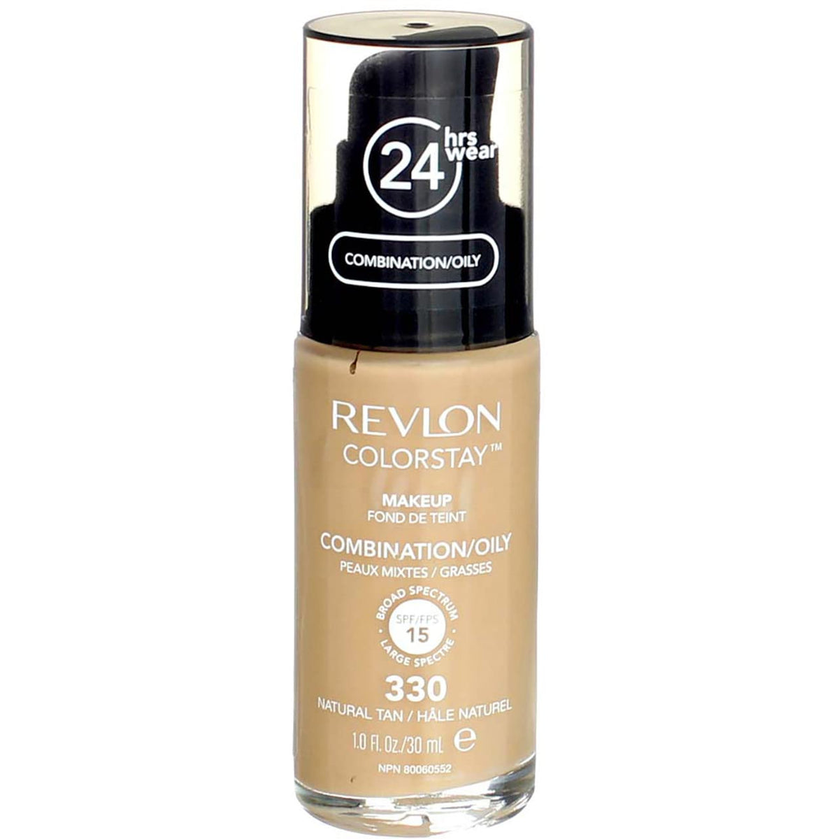 Revlon Liquid Foundation, ColorStay Face Makeup for Combination & Oily Skin, SPF 15, Medium-Full Coverage with Matte Finish, 180 Sand Beige, 1 Fl Oz