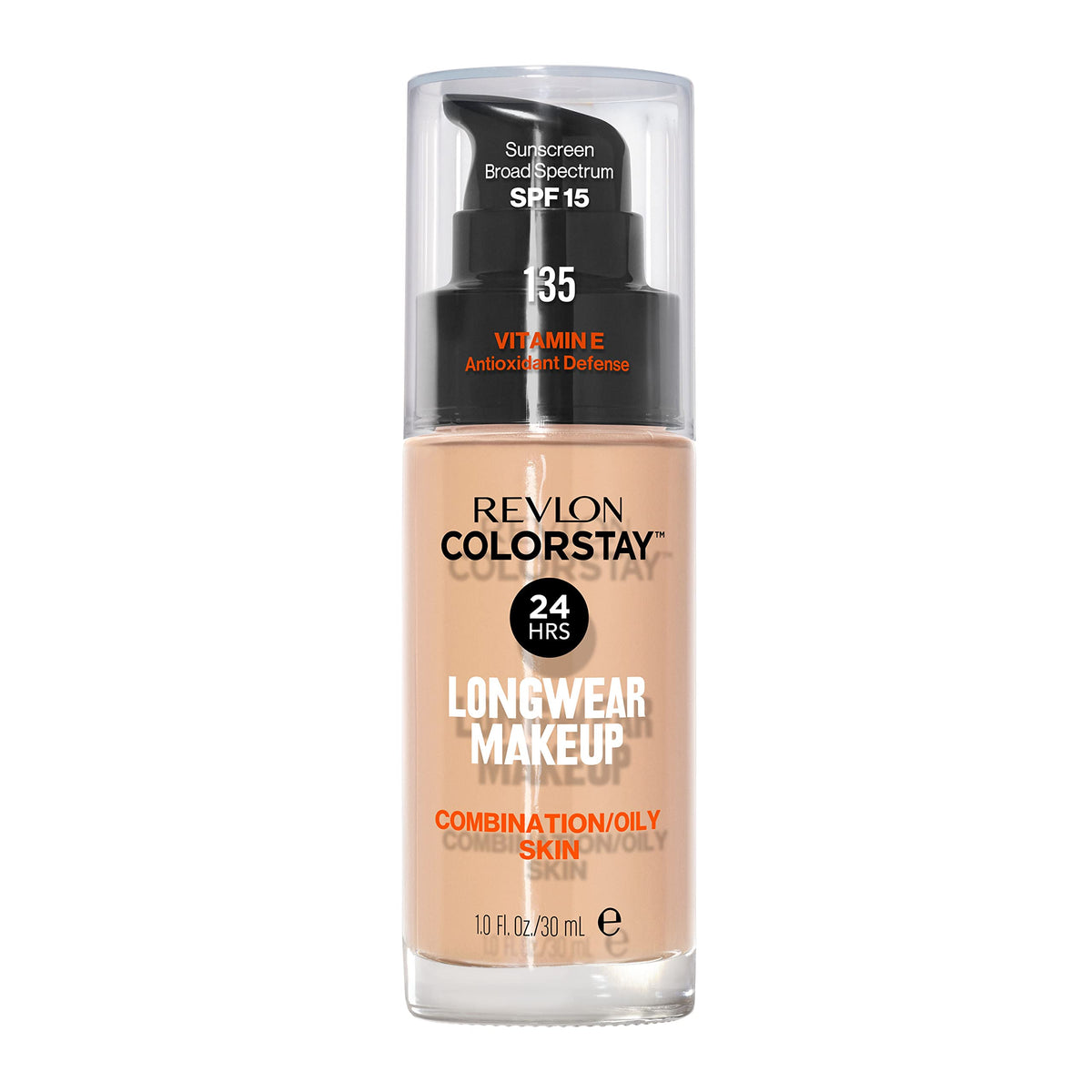 Revlon Liquid Foundation, ColorStay Face Makeup for Combination & Oily Skin, SPF 15, Medium-Full Coverage with Matte Finish, 180 Sand Beige, 1 Fl Oz
