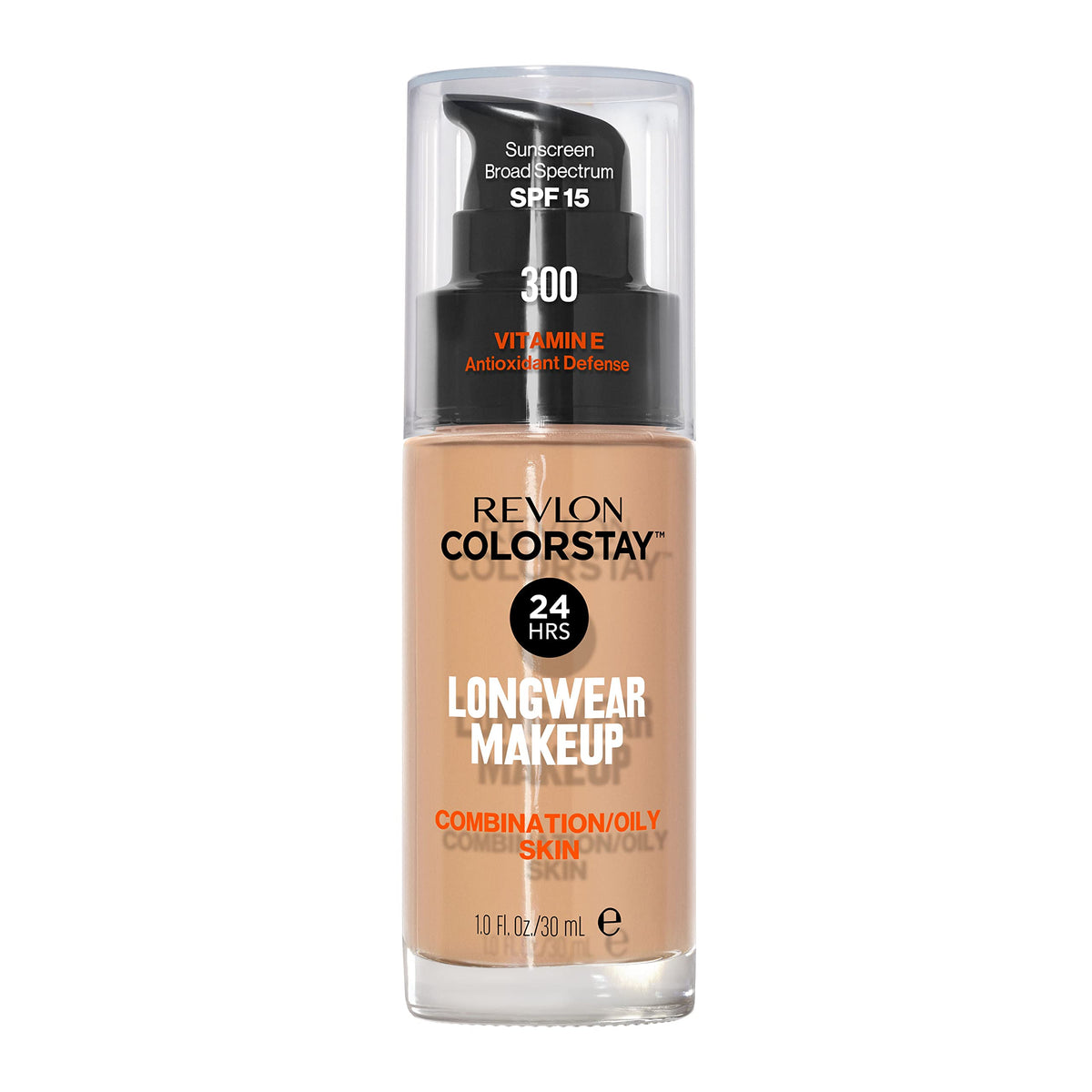 Revlon Liquid Foundation, ColorStay Face Makeup for Combination & Oily Skin, SPF 15, Medium-Full Coverage with Matte Finish, 180 Sand Beige, 1 Fl Oz