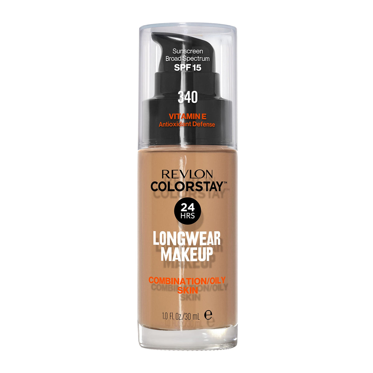 Revlon Liquid Foundation, ColorStay Face Makeup for Combination & Oily Skin, SPF 15, Medium-Full Coverage with Matte Finish, 180 Sand Beige, 1 Fl Oz