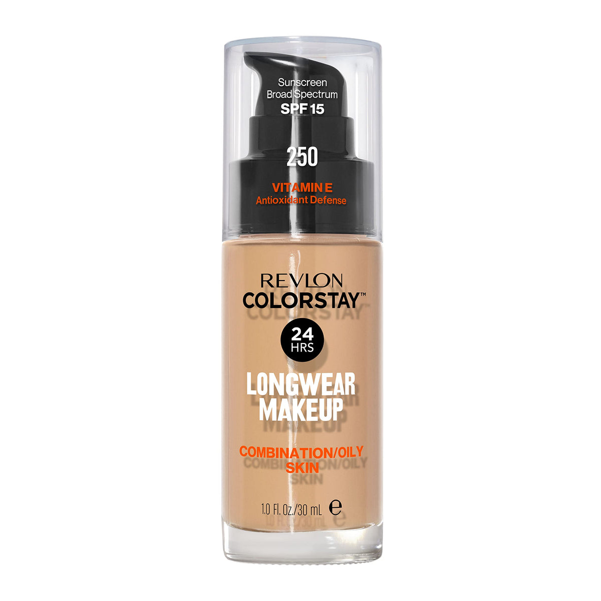 Revlon Liquid Foundation, ColorStay Face Makeup for Combination & Oily Skin, SPF 15, Medium-Full Coverage with Matte Finish, 180 Sand Beige, 1 Fl Oz