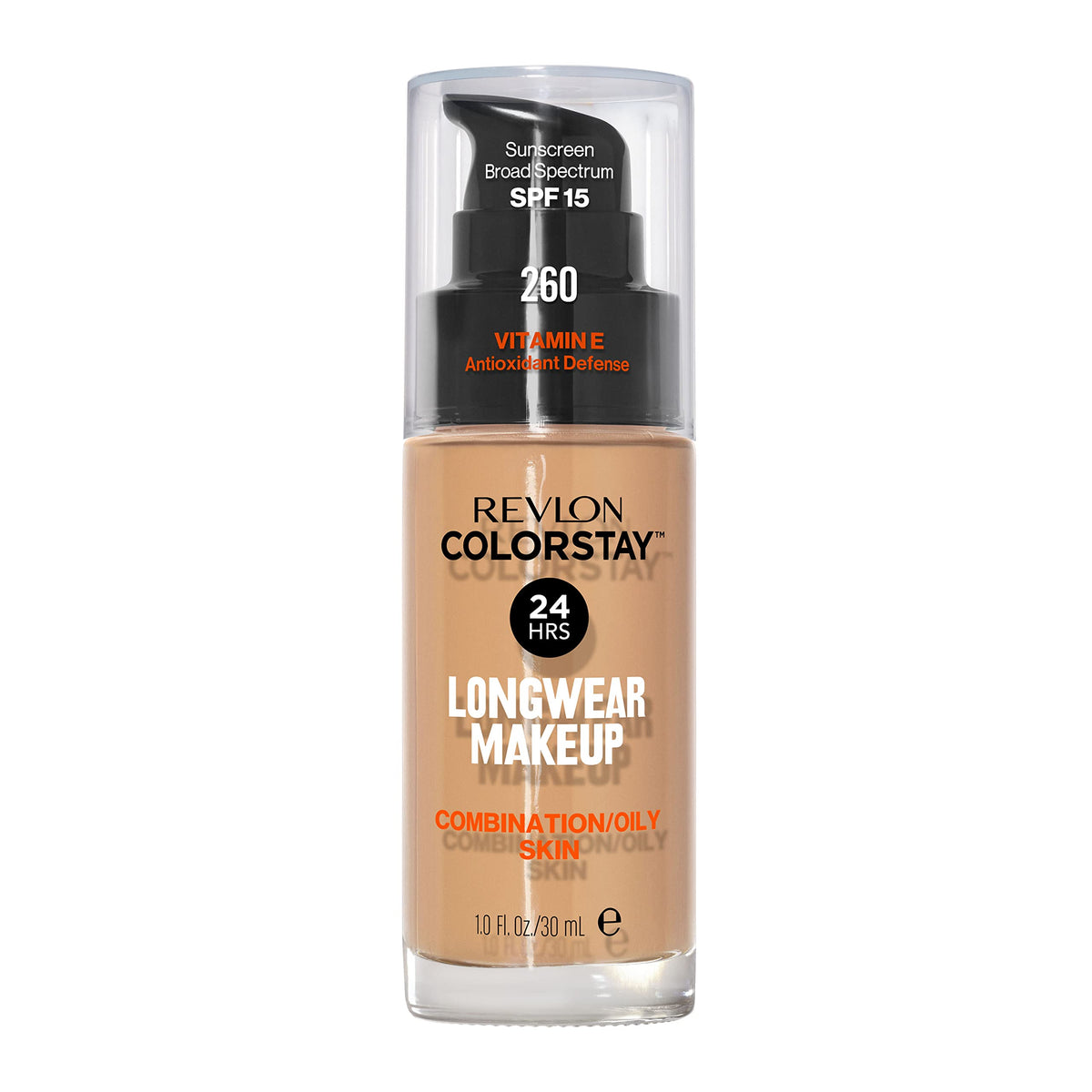 Revlon Liquid Foundation, ColorStay Face Makeup for Combination & Oily Skin, SPF 15, Medium-Full Coverage with Matte Finish, 180 Sand Beige, 1 Fl Oz