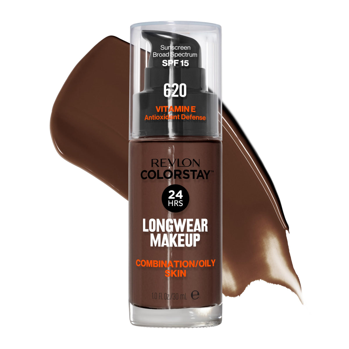 Revlon Liquid Foundation, ColorStay Face Makeup for Combination & Oily Skin, SPF 15, Medium-Full Coverage with Matte Finish, 180 Sand Beige, 1 Fl Oz