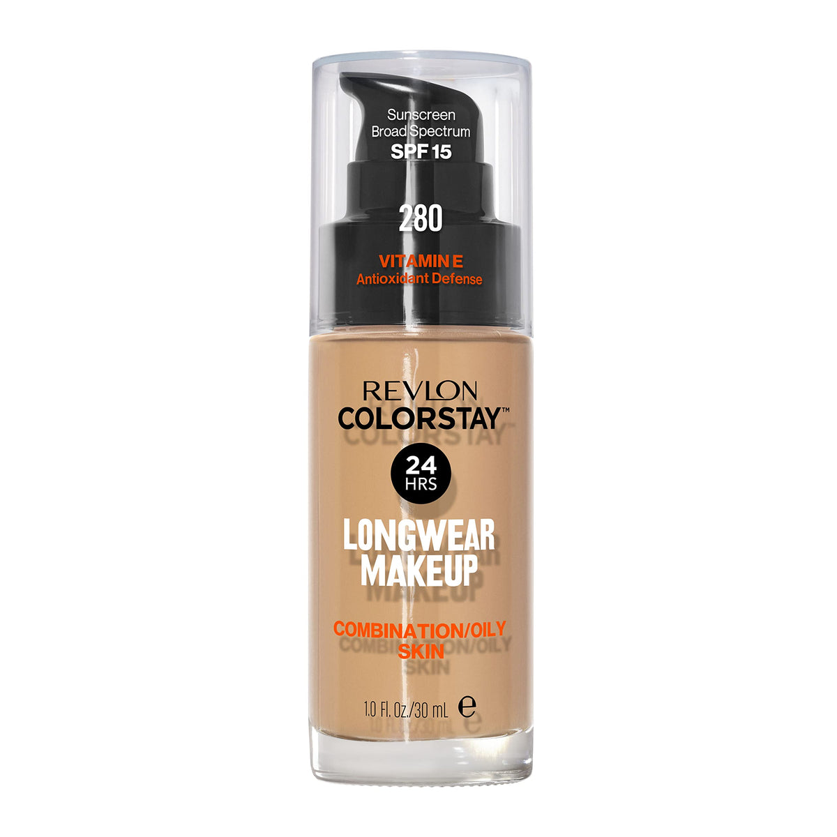 Revlon Liquid Foundation, ColorStay Face Makeup for Combination & Oily Skin, SPF 15, Medium-Full Coverage with Matte Finish, 180 Sand Beige, 1 Fl Oz