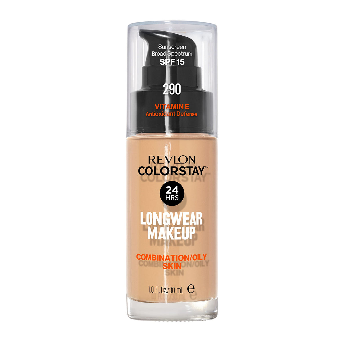 Revlon Liquid Foundation, ColorStay Face Makeup for Combination & Oily Skin, SPF 15, Medium-Full Coverage with Matte Finish, 180 Sand Beige, 1 Fl Oz