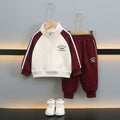 Boys Spring Autumn Sports Two-Piece Set, Long Sleeve Zip-Up Jacket  Pants, Casual Outfit for Kids