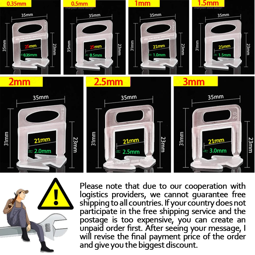 Ceramic Tile Leveling System Clips and Spacers