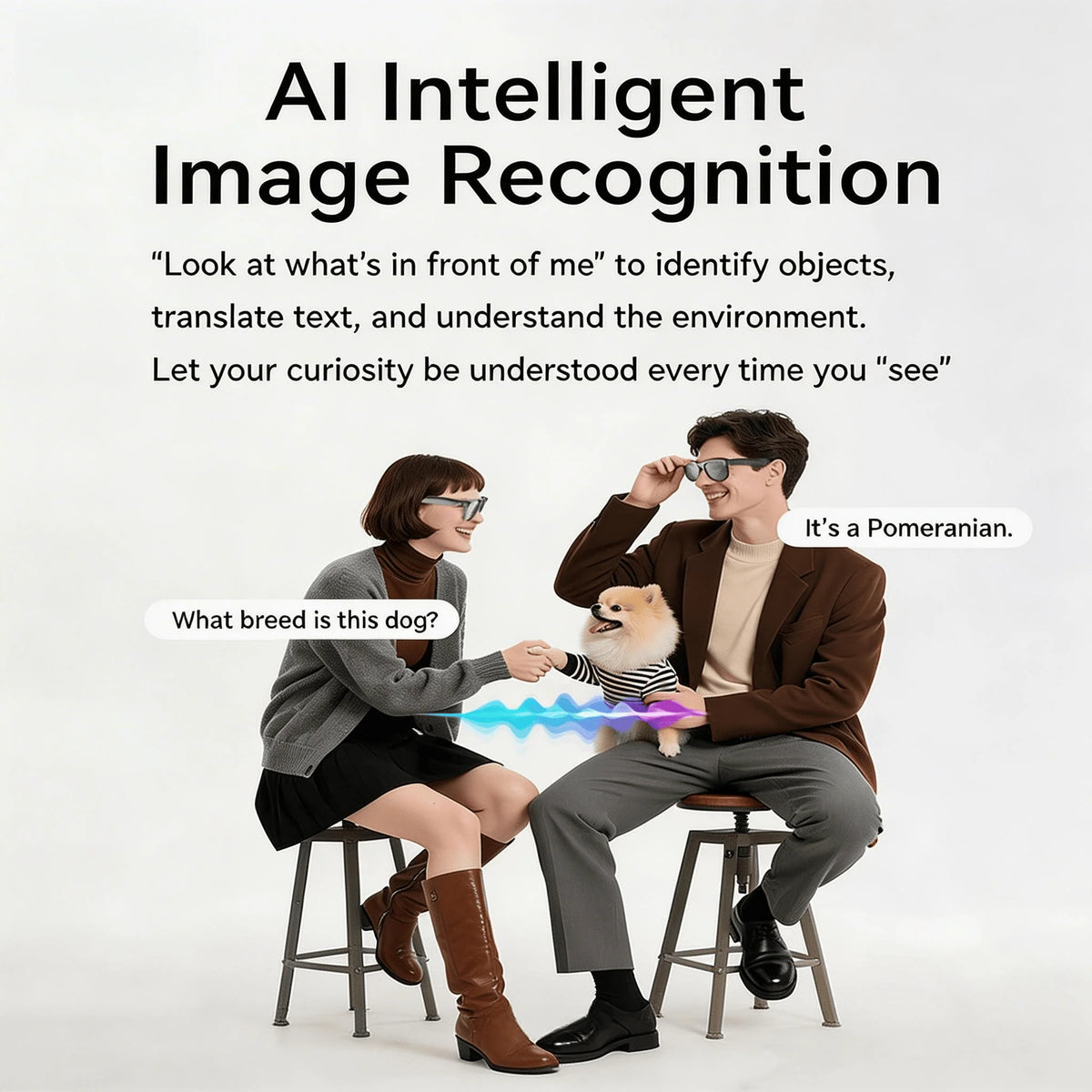 Smart Glasses with AI Real-Time Translation and 8MP Camera
