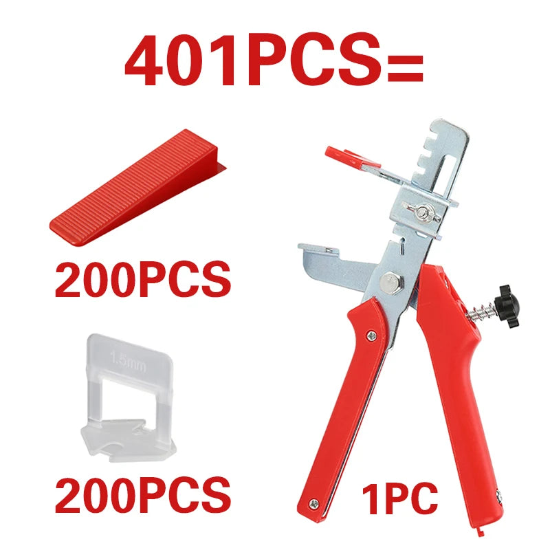 Tile Leveling System Kit Spacers and Reusable Wedges