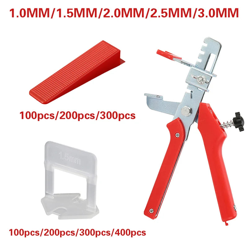 Tile Leveling System Kit Spacers and Reusable Wedges