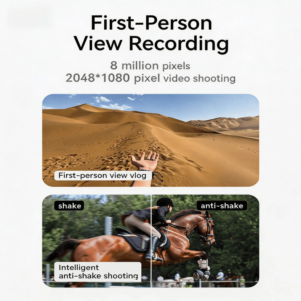 Smart Glasses with AI Real-Time Translation and 8MP Camera