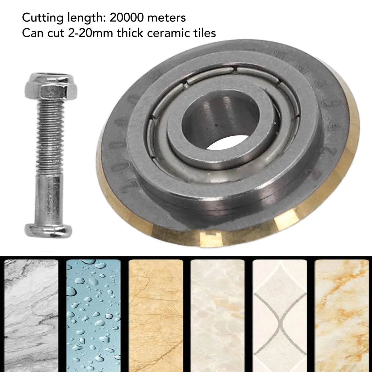 Tile Cutter Wheel Cutting Blade 22x6x6mm 2-20mm Cuttable Tile Cutter Replacement Cutting Scoring Wheel