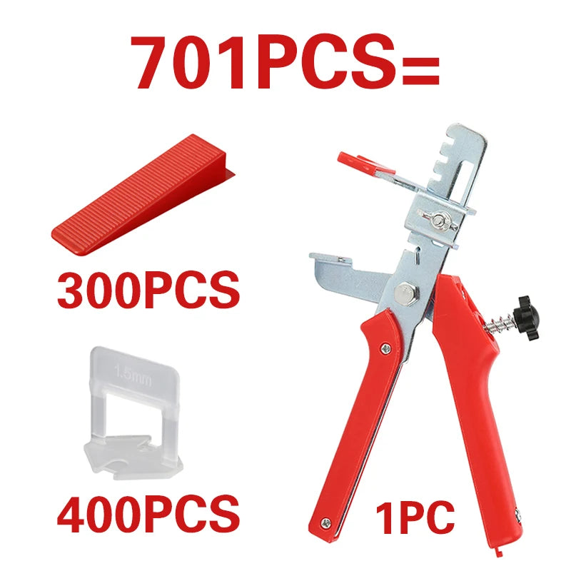 Tile Leveling System Kit Spacers and Reusable Wedges
