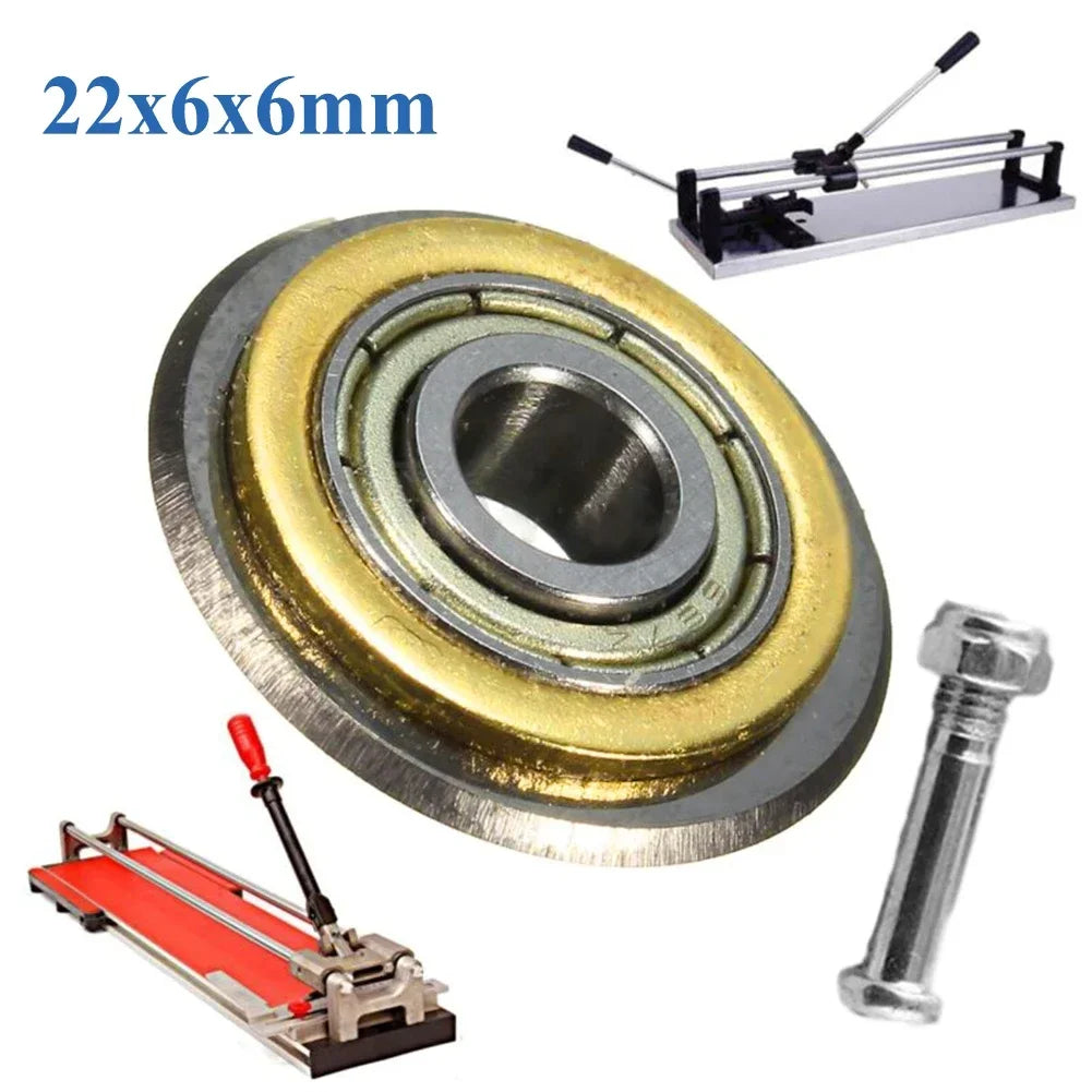 22*6*6mm Tile Ceramic Cutter Steel Carbide Bearing Glass Cutter Blade Wheel For Tile Brick Cutting Machine Bearing Wheel